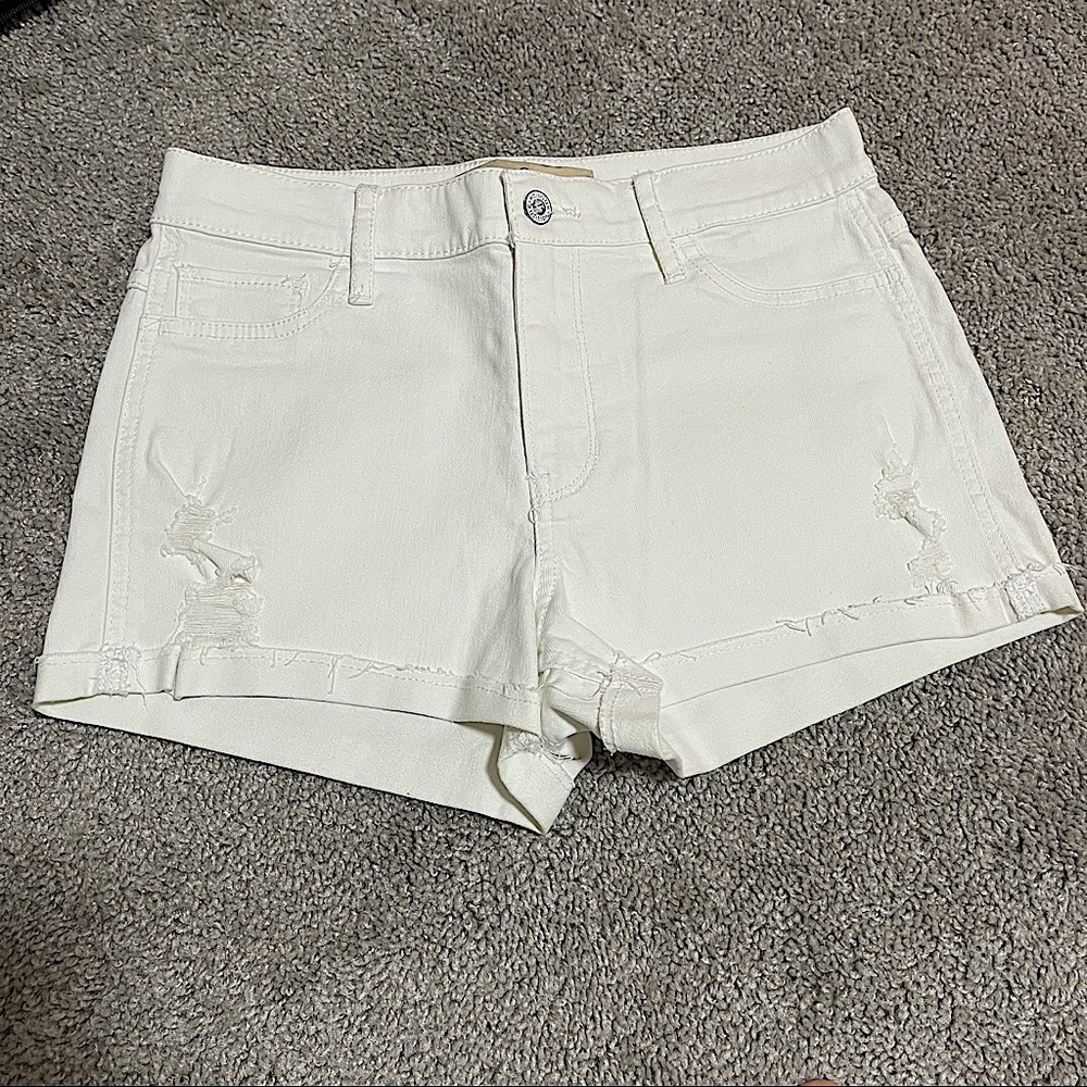 Hollister High Rise White Shorts
